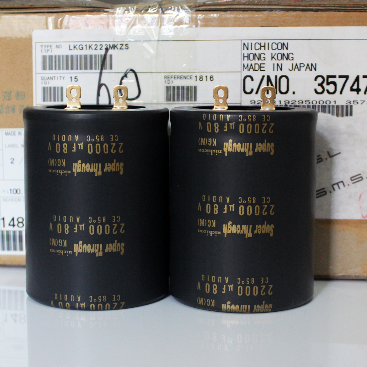 Originally made Japan NICHICON KG 80V 22000UF super transparent gold foot electrolytic capacitor