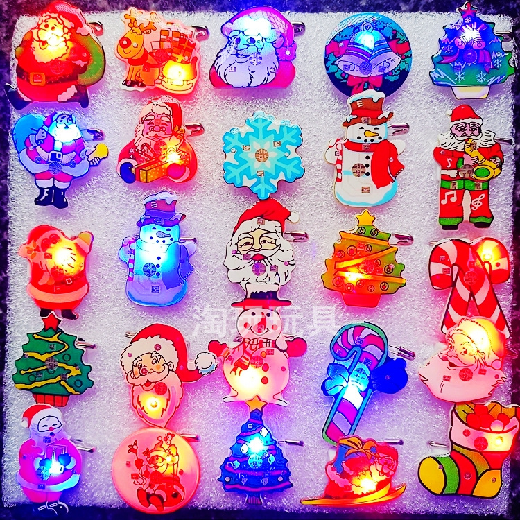 Christmas glowing breast pin flash chest bracelet Christmas bracelet pat ring giftsAccessorsHead hat ring
