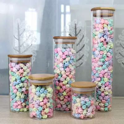 Multi-specification cylindrical glass wishing bottle 1314 lucky star bottle Origami star bottle Romantic lover birthday gift
