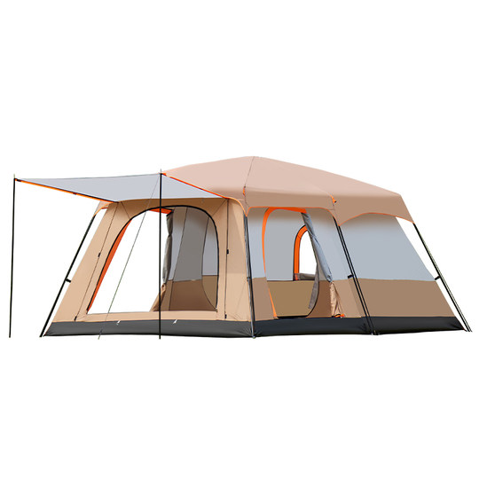 帐篷户外野营过夜两室一厅折叠便携式加厚防雨野外遮阳棚露营装备