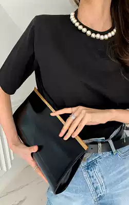 Vincent Strawberry House Korea Dongdaemun pearl decoration short-sleeved T-shirt