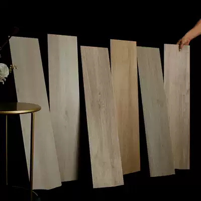 Light luxury minimalist all-ceramic straight edge wood grain brick imitation wood floor tile Living room bedroom room non-slip floor tile 200900