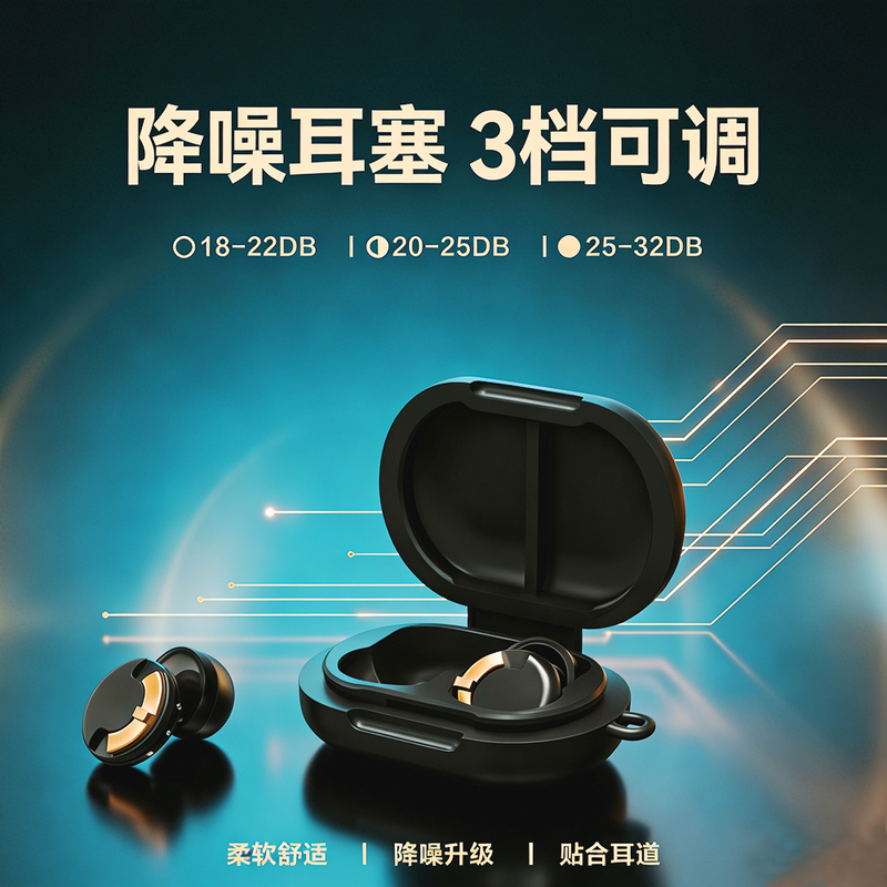 Soundproof Earplugs, Noise Reduction, Adjustable Sleep-Aid Earplugs, Office Soundproofing, Student and White-Collar Workers' Concentration-Enhancing Noise Reduction Tool