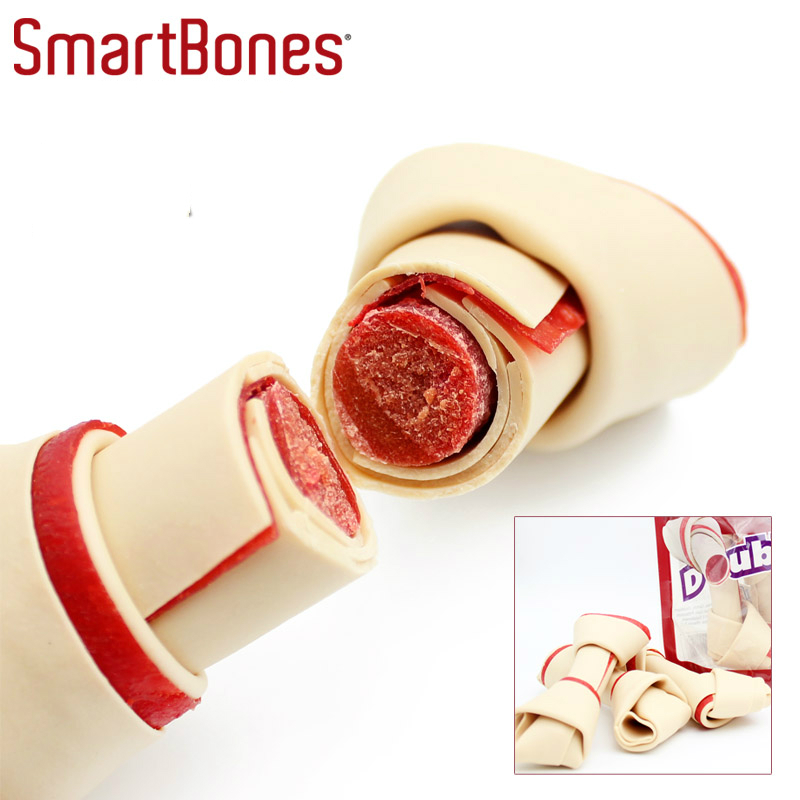 SmartBones Pet Dog Snacks Molar Stick Keo Lớn vừa Sạch Răng Gà Thịt bò Hương vị 3 Gói thức an cho chó bao 20kg