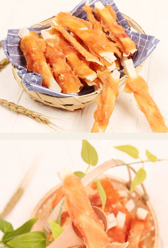 Yên tâm cho chó cưng ăn vặt 400g mực gà bọc gà xung quanh mực teddy chó tha mồi vàng - Đồ ăn vặt cho chó thức ăn cho poodle
