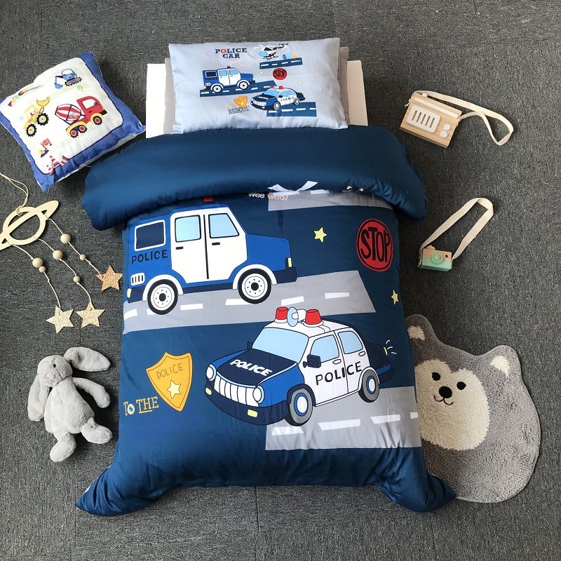 Full cotton long suede cotton kindergarten quilt Three sets of pure cotton children cartoon quilt cover 60 boys small steam lathe products-Taobao