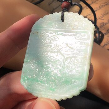 Qing dynasty laocui brand yanglu jade poetry zigang brand