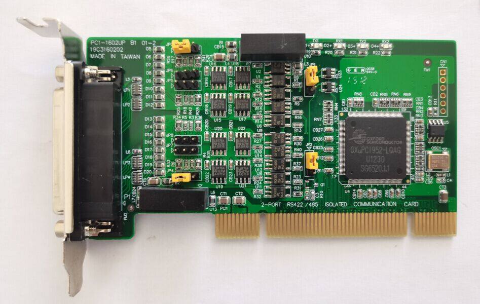 New PCI1602UP with isolation and EFT surge protection newsletter card 2 port RS-422 485 with cable 