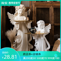 JK Mousse Teenage Girl Angel Tray Ground-off Key tea table Desktop Decorative Pendulum creative sculptures