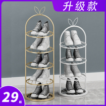 Simple childrens shoe rack small narrow metal containing shoe rack doorway home iron art multilayer shoe cabinet cute shelf