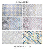 Width 2 8 m Xiangguang woven brocade Original magnificent silk weave fabric Ethnic characteristics Style Tone Pale