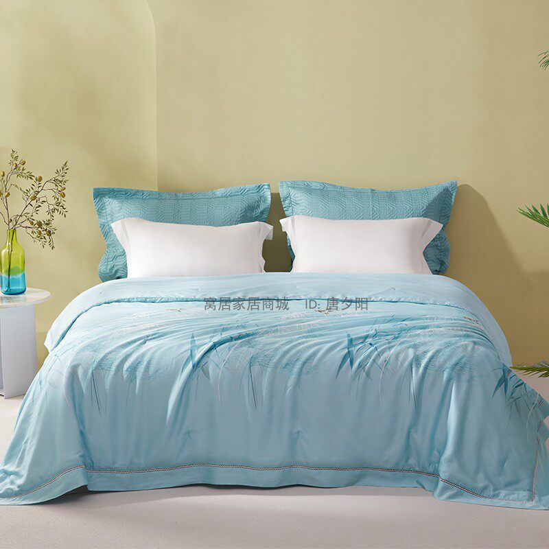 Mengjie new luxury m artisan silk pure mulberry silk washed summer cool quilt Blue flowers Haochen days silk summer cool air conditioning quilt