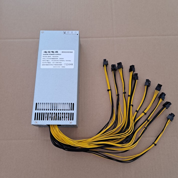 New Tongbao 2500w power supply 2u power supply 8 graphics card platform power supply
