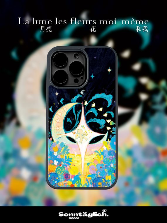 New Artsy Sun And Moon Painted Illustration 15, 14, 13, 12, 11 iPhone Case