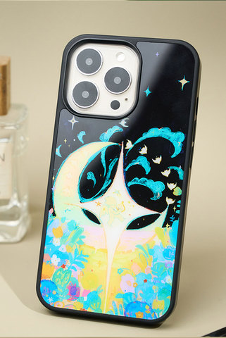 New Artsy Sun And Moon Painted Illustration 15, 14, 13, 12, 11 iPhone Case