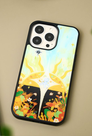 New Artsy Sun And Moon Painted Illustration 15, 14, 13, 12, 11 iPhone Case