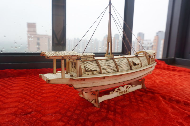 wooden china sail boat song dynasty inland river cargo