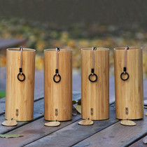 Wind Poetry Bamboo windbell Japanese style creative hand meditation Bedroom balcony Bamboo Hand Rocking Bell Air Hanging pendant accessories