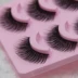 Lông mi giả Nhật Bản trang điểm nude tự nhiên dày cô dâu trang điểm lông mi dài uốn cong cứng bắt nguồn một hộp 5 đôi - Lông mi giả