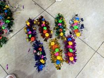 Childrens Dance Performance Hand Ling Sequin Hand Flower Wrist Flower Sports Games Bell Bracelet Flower Size Adjustable