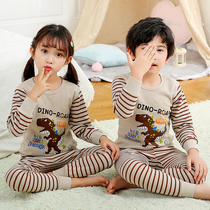 Boys pajamas set cotton childrens baby girls home wear cotton thermal underwear boys girls autumn clothes and autumn pants