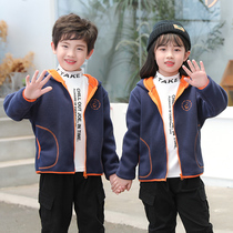 Childrens fleece jacket boys granules fleece autumn fleece sweatshirt little children girls autumn winter baby plus fleece childrens clothes