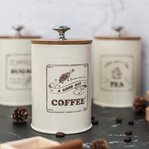 Powder Yan Nordic wind bamboo cover sealed can storage pot coffee pot tea jar sugar jar snacks moisture-proof with sealing ring