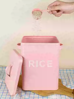 Powder yan rectangular rice bucket 10 kg washing powder bucket 7 kg with sealing ring moisture-proof dog food cat food empty bucket to send a spoon