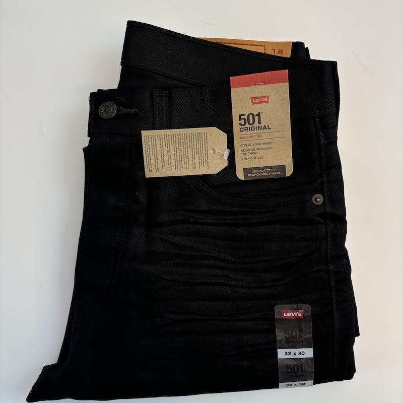 In Stock Levi'S/Levi's 501 Pure Cotton Black Washed Straight-Leg Jeans Autumn and Winter Style 005010638