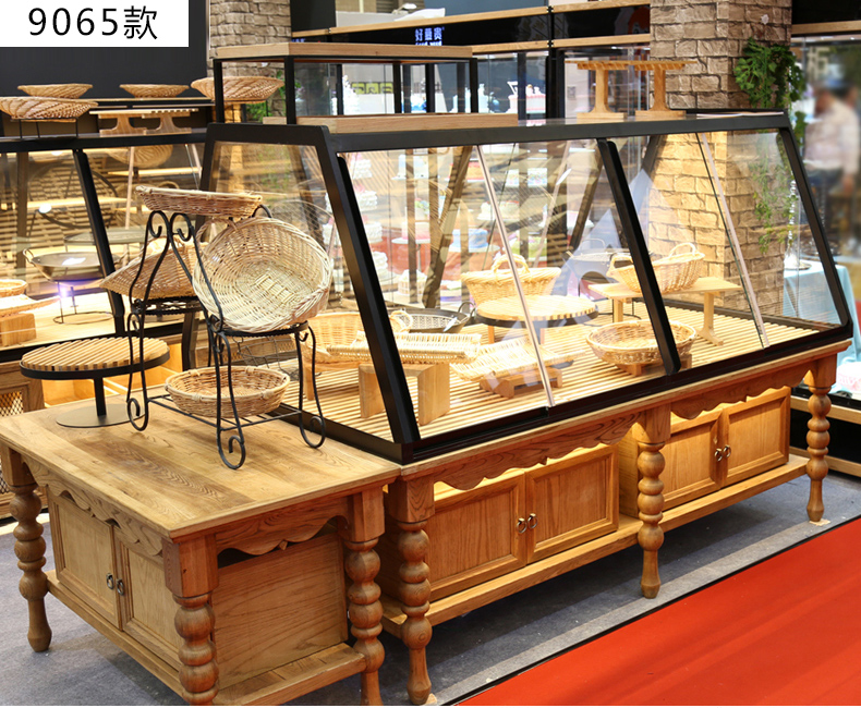 Yu Chuang rắn gỗ tủ bánh mì tủ trưng bày tủ sắt rèn tủ trưng bày bánh mì kệ bánh tùy chỉnh