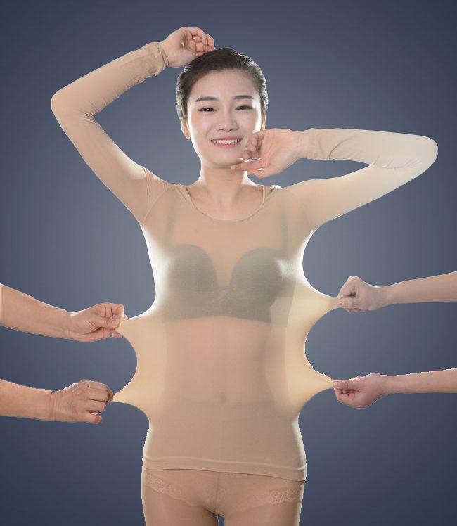 Complexion Dancing Undershirt Meat colour tight fit Long sleeves Women ultra-thin Invisible coat Large elastic Sox Dress Dancing Clothes Large Size