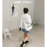 Минималистичный шоппер с буквами, вместительный и большой ремешок для сумки, универсальная сумка на одно плечо, в корейском стиле