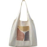 Потерянный охлаждение ниша моранди цветовой блок Canvas Bag Сумка мешка с большой способностью искусство литературная сумка для плеча