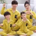 Mùa xuân và mùa thu cotton dài tay cha mẹ-con mặc đồ ngủ trẻ em trong dịch vụ gia đình lớn của mẹ và con gái gia đình ba phù hợp với gia đình