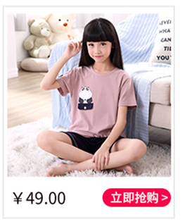 3 bộ cha mẹ và con đồ ngủ mùa hè ngắn tay bông phim hoạt hình gia đình của ba trẻ em mẹ và con gái nhà dịch vụ bông phù hợp với bộ pijama