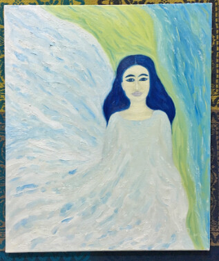 (If the water is in the water)  The cloth surface oil painting tranquility 50 * 60