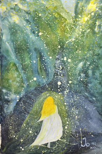 Out (Great Loner)Spiritual Energy painting Watercolor Healing Tranquility 54*39