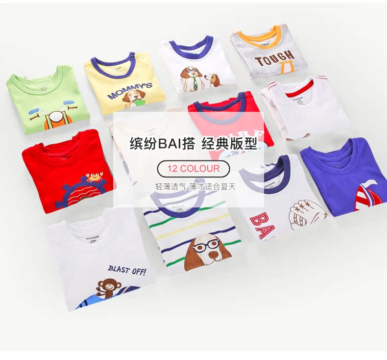 Ma En 蓓 quần áo trẻ em cậu bé ngắn tay t-shirt 2018 trẻ em mùa hè mới phim hoạt hình nửa tay áo bé áo sơ mi đáy áo