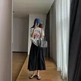 Белая летняя длинная юбка для беременных с поддержкой живота для отдыха, средней длины, по фигуре, А-силуэт