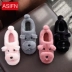 Dép cotton mùa thu và mùa đông của phụ nữ với đáy dày trong nhà phiên bản tiếng Hàn của ngôi nhà dễ thương sau sinh tháng nhà mùa đông tóc ấm áp