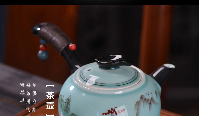 Jingdezhen ceramic kung fu tea set all hand - made tea sets tea taking of a complete set of home office gift teapot teacup