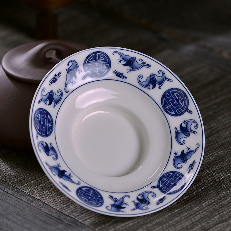 Ceramic tureen jingdezhen blue and white porcelain bowl with large thin foetus tea bowl three cups to worship the bowl bowl hand grasp pot