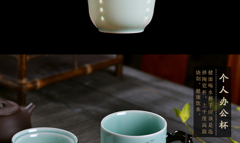 Jingdezhen all hand - made ceramic cup with cover filter cup tea cup household glass office gift mugs