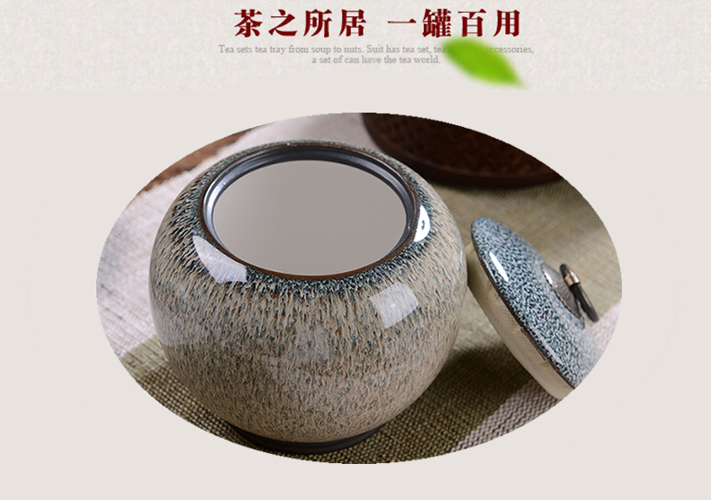 Large household storage tanks in jingdezhen up caddy fixings ceramic seal box of pu - erh tea, green tea caddy fixings