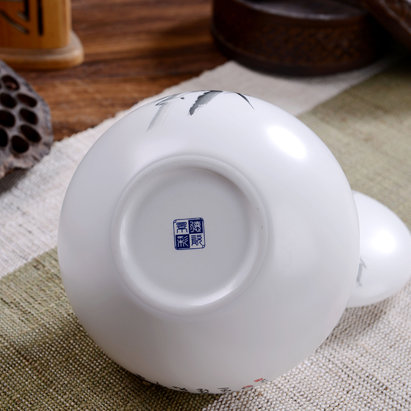 Jingdezhen ceramic tea pot seal save large moisture in pu 'er tea caddy fixings green grain storage POTS