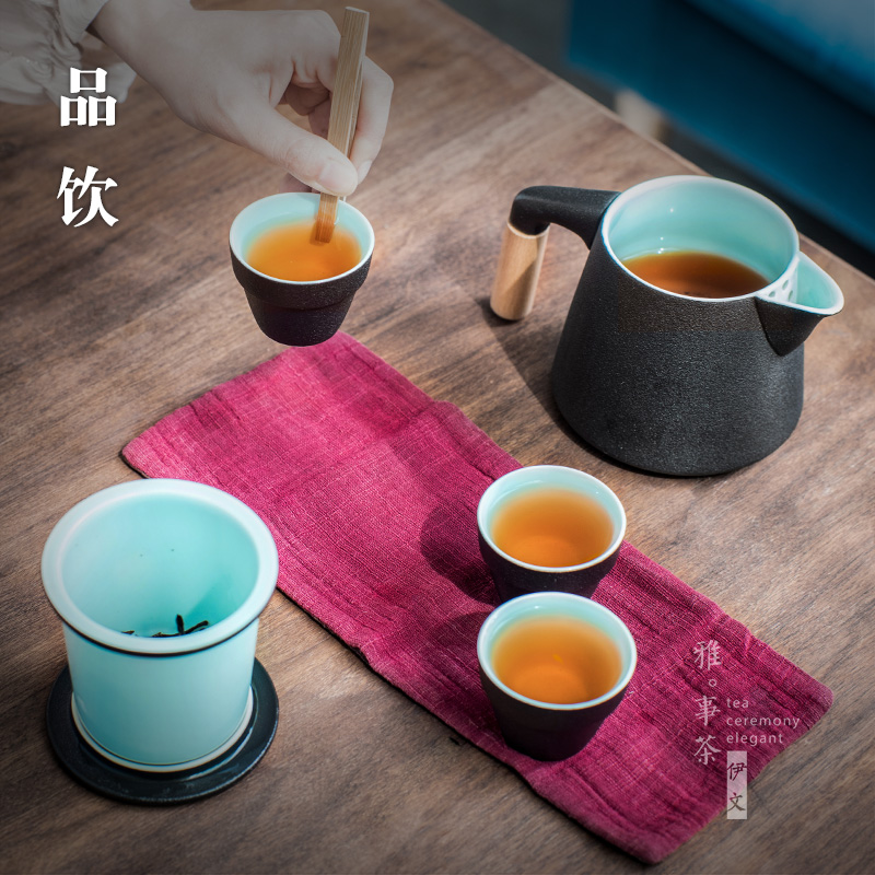 Even travel ceramic tea set office kung fu to crack a pot of 2 cup three simple tea kettle