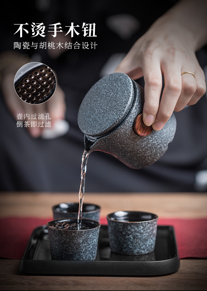 Even Japanese ceramic teapot household contracted hand grasp pot of kung fu tea tea tea, single pot filtering pot