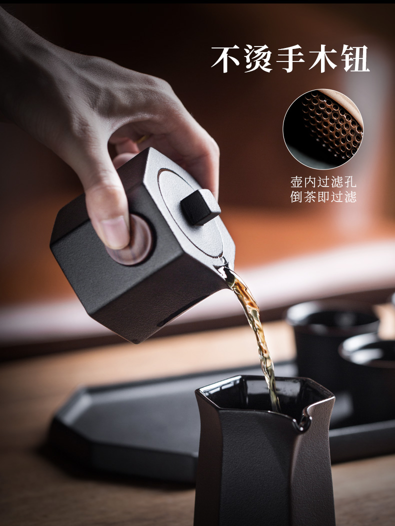 Evan ceramic kung fu tea set of a complete set of Japanese tea taking tea teapot tea tray suits for home office gift boxes