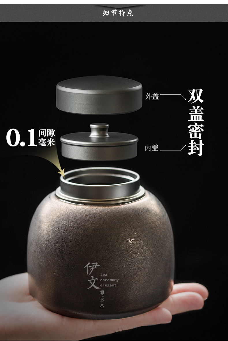 Evan ceramic seal tea caddy fixings piggy bank household receives double POTS to restore ancient ways to wake large POTS