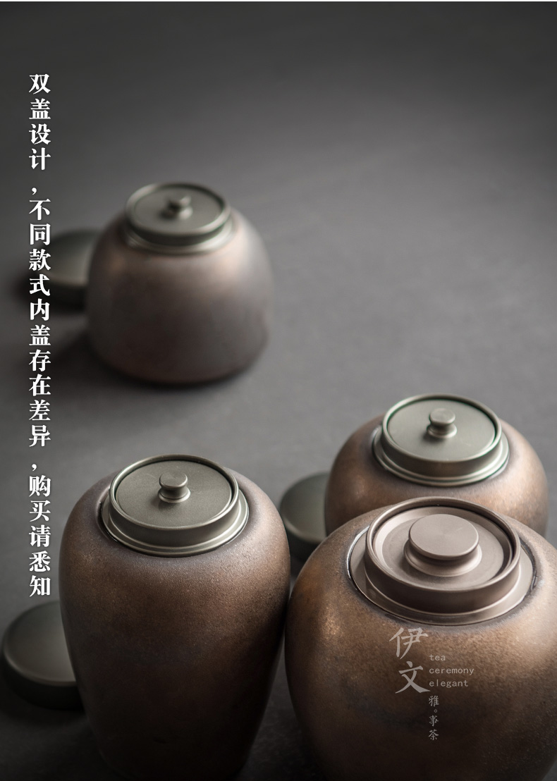 Evan ceramic seal tea caddy fixings piggy bank household receives double POTS to restore ancient ways to wake large POTS